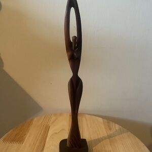 Vintage Brown & Black wooden statue | 10.5”H